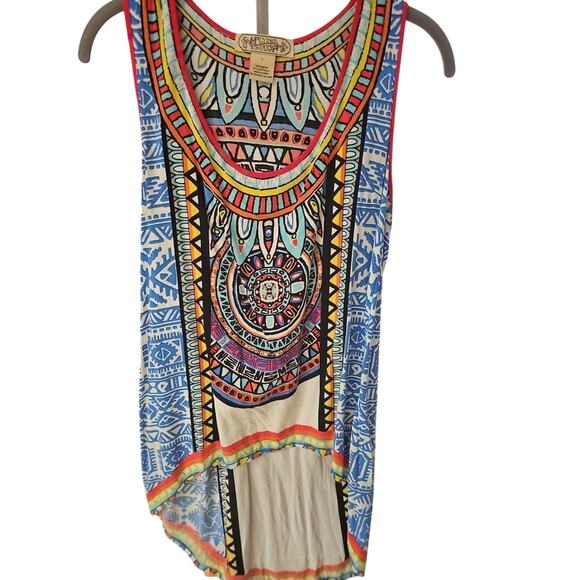 Flying Tomato Tops - Flying Tomato Mandala Tribal Sleeveless Blouse Size L